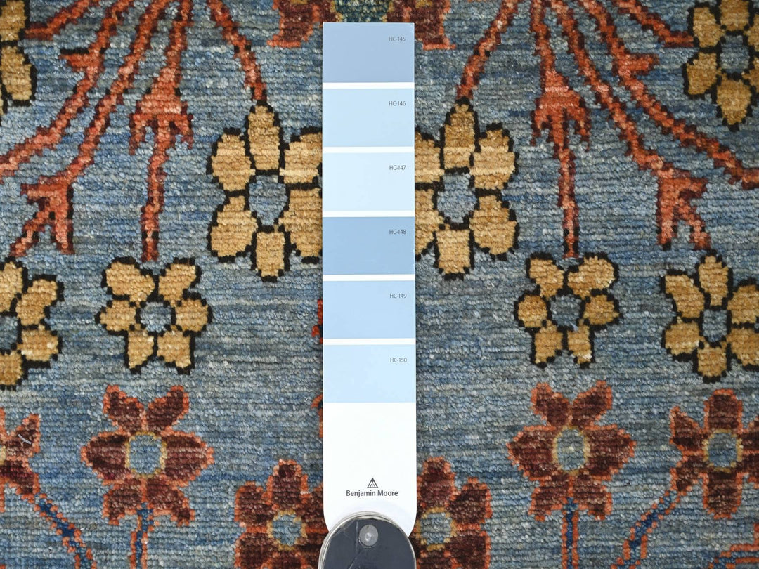 2'8" x 9'11" New Hand Knotted Blue Wool Runner Oriental Rug - MOA10221582