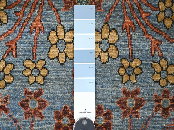 2'8" x 9'11" New Hand Knotted Blue Wool Runner Oriental Rug - MOA10221582