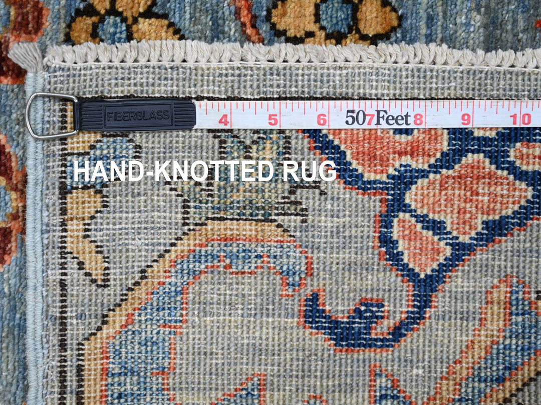 2'8" x 9'11" New Hand Knotted Blue Wool Runner Oriental Rug - MOA10221582