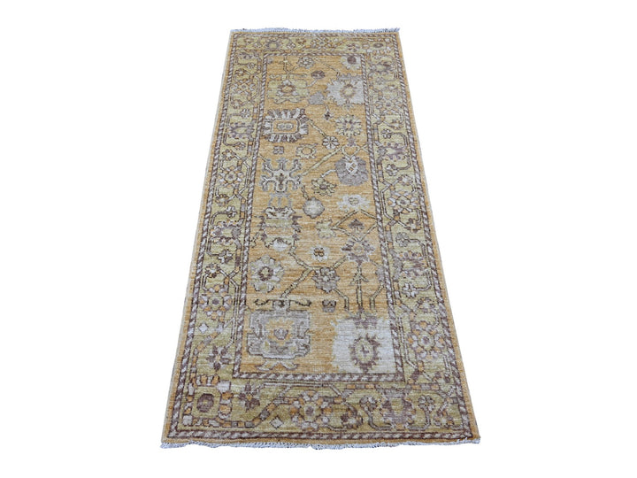 2'9" x 6'2" New Hand Knotted Brown Wool Runner Oriental Rug - MOA10221583