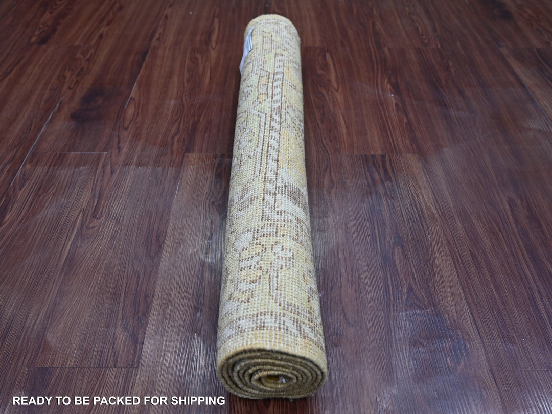 2'9" x 6'2" New Hand Knotted Brown Wool Runner Oriental Rug - MOA10221583