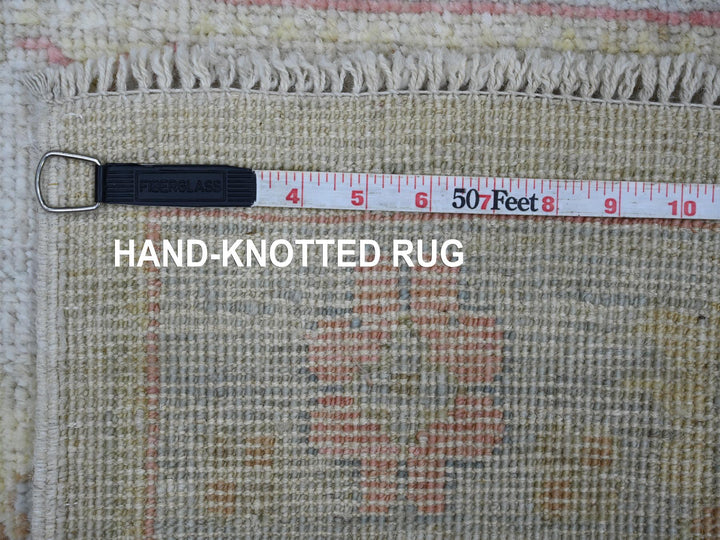 2'7" x 11'11" New Hand Knotted Grey Wool Runner Oriental Rug - MOA10221584