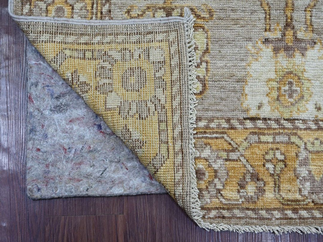 2'9" x 9'7" New Hand Knotted Grey Wool Runner Oriental Rug - MOA10221585