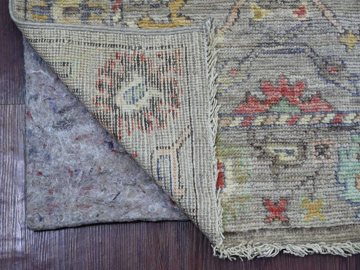 3'0" x 7'7" New Hand Knotted Grey Wool Runner Oriental Rug - MOA10221586