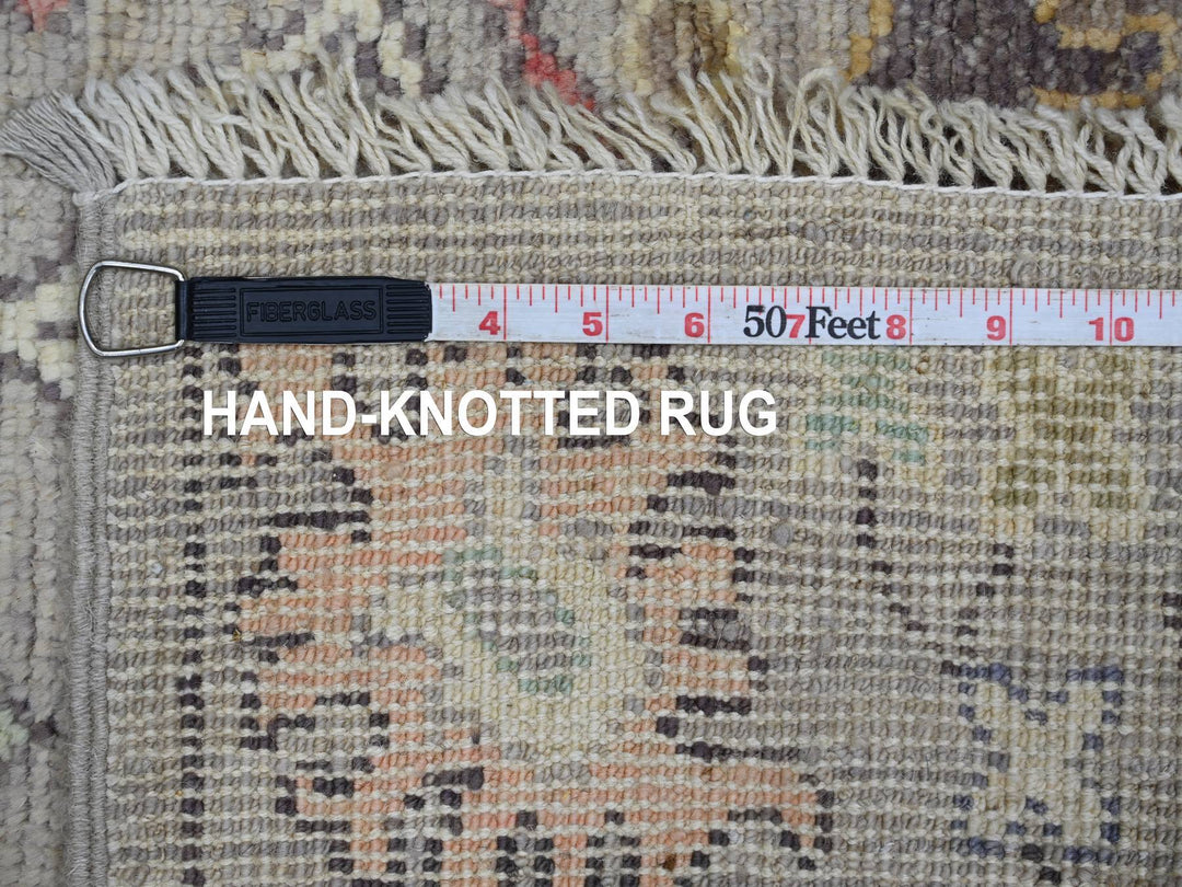 3'0" x 7'7" New Hand Knotted Grey Wool Runner Oriental Rug - MOA10221586