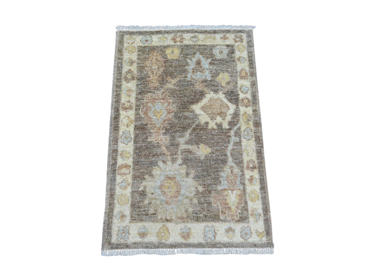 2'0" x 3'0" New Hand Knotted Brown Wool Rectangle Oriental Rug - MOA10221591
