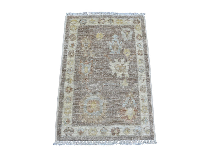 2'0" x 3'0" New Hand Knotted Brown Wool Rectangle Oriental Rug - MOA10221593