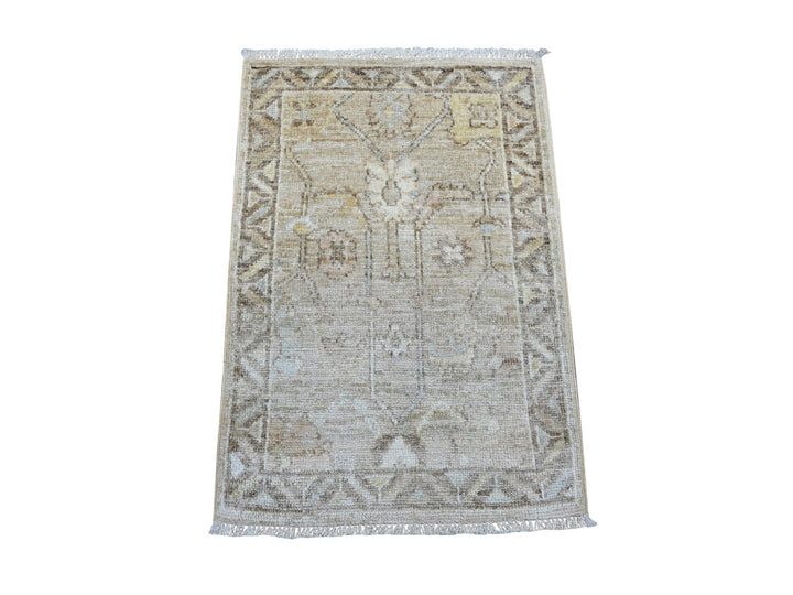2'0" x 2'11" New Hand Knotted Brown Wool Rectangle Oriental Rug - MOA10221596