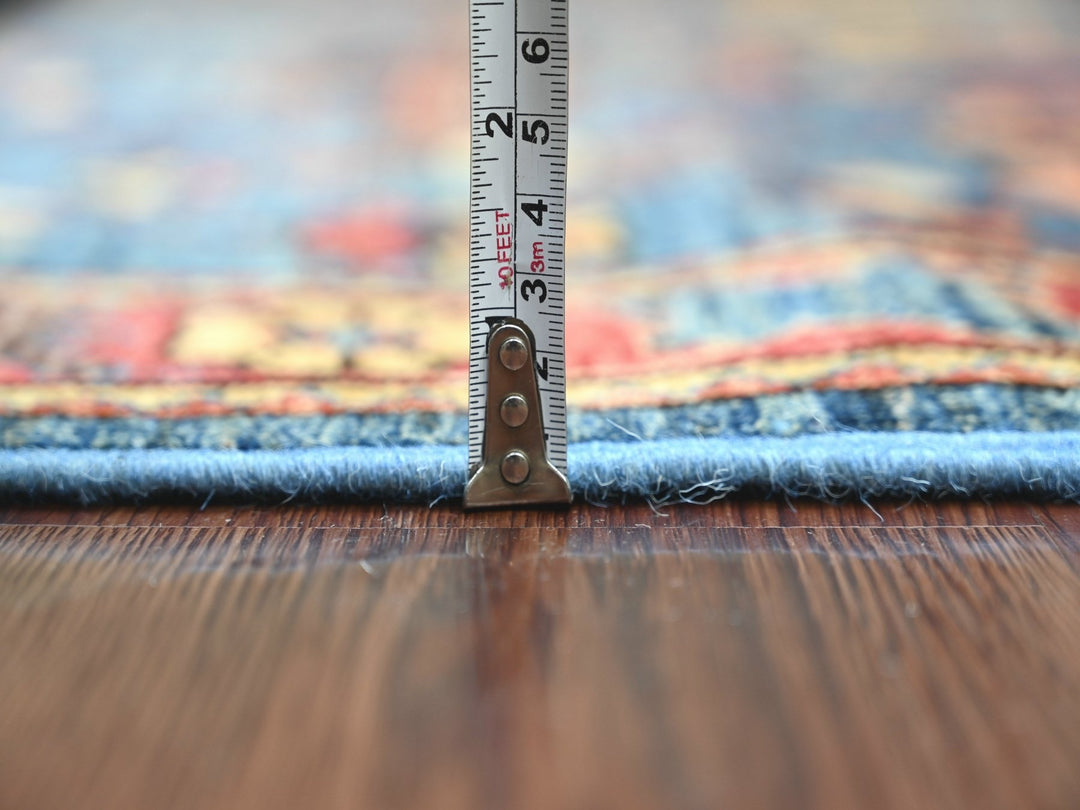 4'0" x 10'0" New Hand Knotted Blue Wool Runner Oriental Rug - MOA10221597