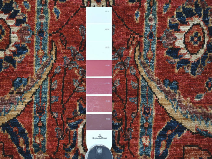 3'11" x 5'10" New Hand Knotted Red Wool Rectangle Oriental Rug - MOA10221598