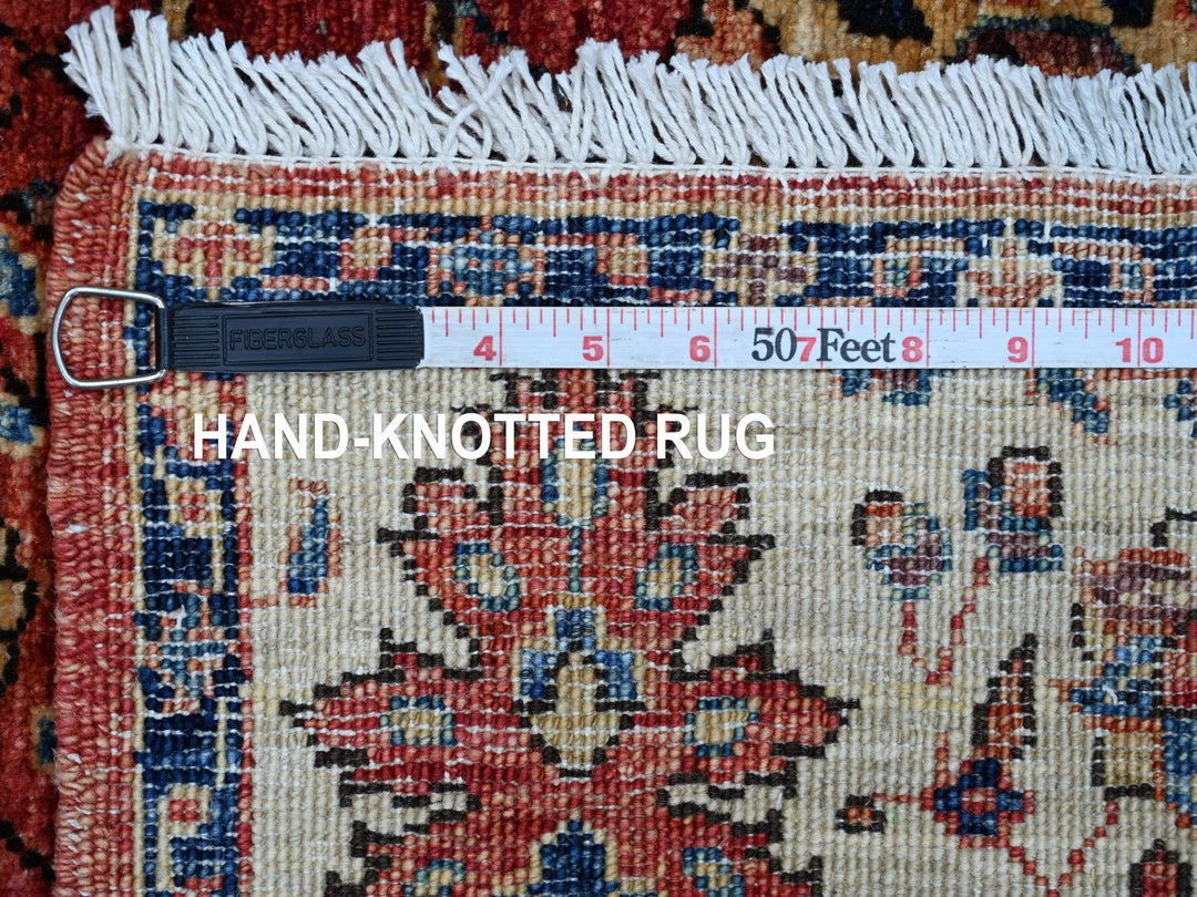 3'11" x 5'10" New Hand Knotted Red Wool Rectangle Oriental Rug - MOA10221598