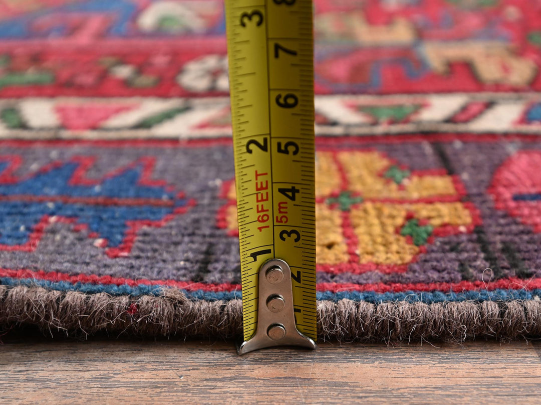 3'1" x 10'5" Vintage Hand Knotted Red Wool Runner Oriental Rug - MOA1022159