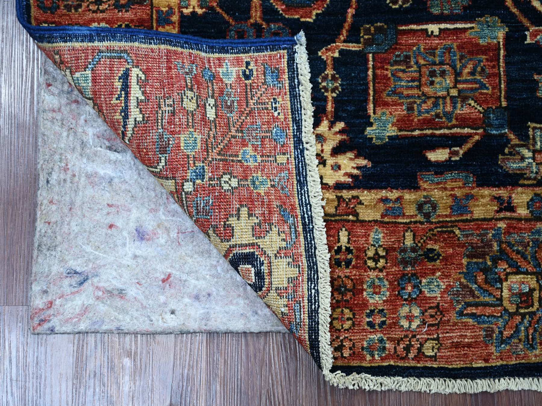 4'4" x 6'1" New Hand Knotted Blue Wool Rectangle Oriental Rug - MOA10221600