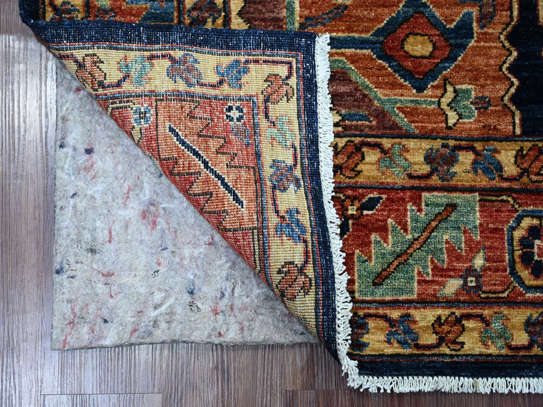 4'3" x 6'3" New Hand Knotted Blue Wool Rectangle Oriental Rug - MOA10221601