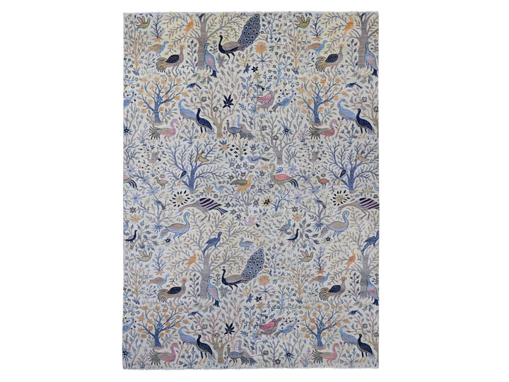 10'2" x 14'2" New Hand Knotted Green Wool Rectangle Oriental Rug - MOA10221604