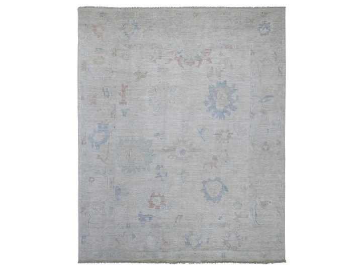 7'8" x 9'7" New Hand Knotted Grey Wool Rectangle Oriental Rug - MOA10221606