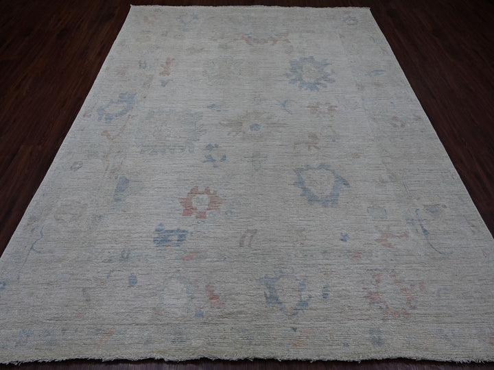7'8" x 9'7" New Hand Knotted Grey Wool Rectangle Oriental Rug - MOA10221606