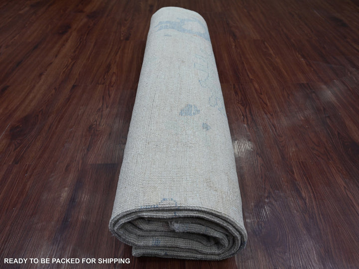 7'8" x 9'7" New Hand Knotted Grey Wool Rectangle Oriental Rug - MOA10221606