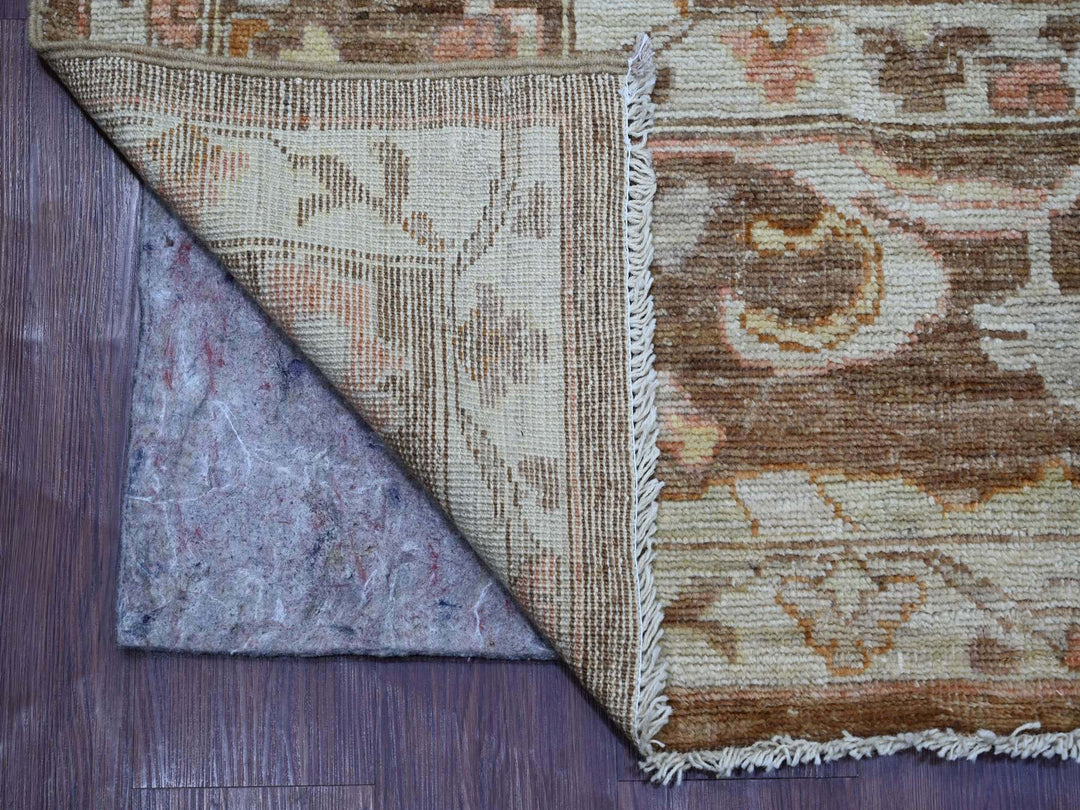 7'8" x 9'9" New Hand Knotted Brown Wool Rectangle Oriental Rug - MOA10221608