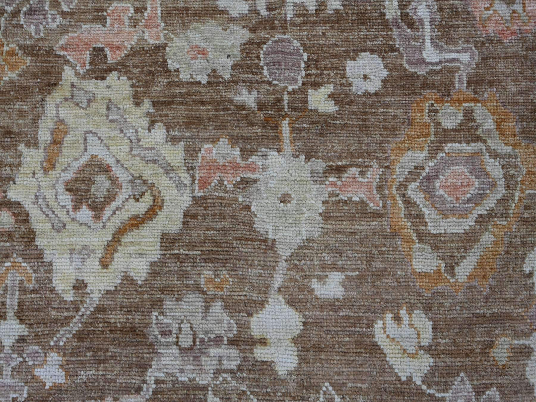 7'8" x 9'9" New Hand Knotted Brown Wool Rectangle Oriental Rug - MOA10221608