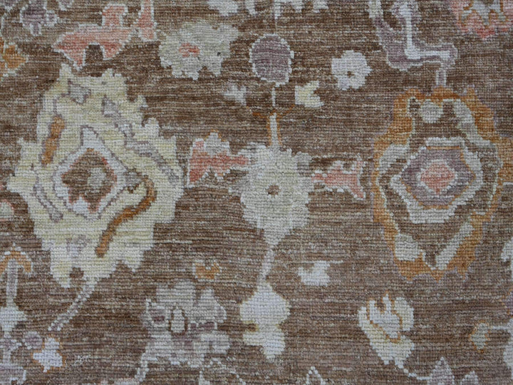 7'8" x 9'9" New Hand Knotted Brown Wool Rectangle Oriental Rug - MOA10221608