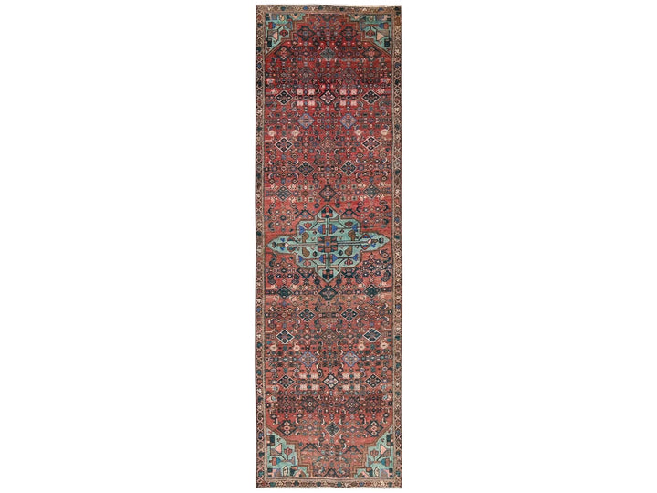 2'7" x 9'2" Vintage Hand Knotted Red Wool Runner Oriental Rug - MOA1022160