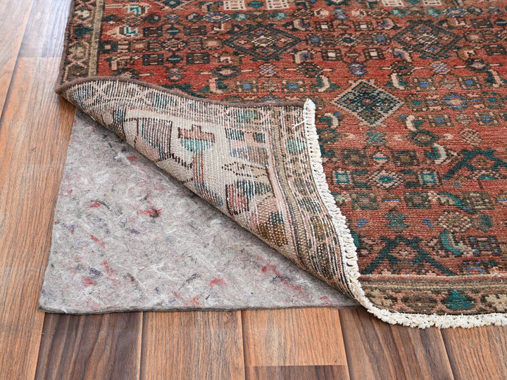 2'7" x 9'2" Vintage Hand Knotted Red Wool Runner Oriental Rug - MOA1022160