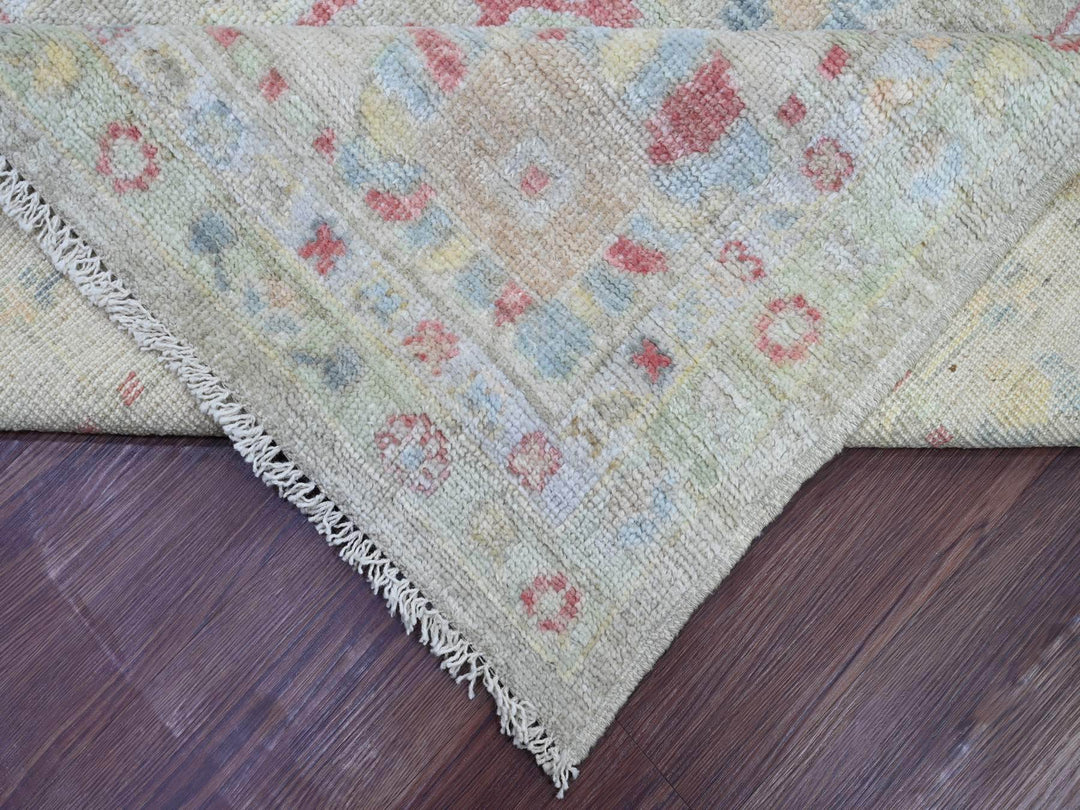 8'0" x 9'10" New Hand Knotted Green Wool Rectangle Oriental Rug - MOA10221610