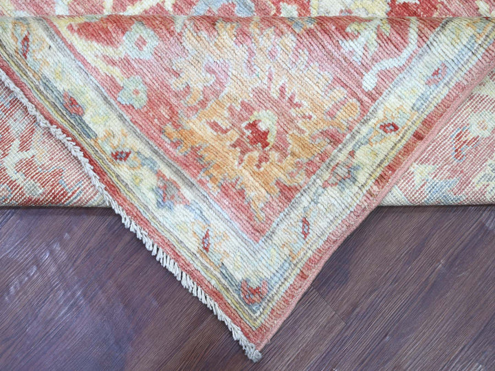 8'0" x 10'2" New Hand Knotted Pink Wool Rectangle Oriental Rug - MOA10221611