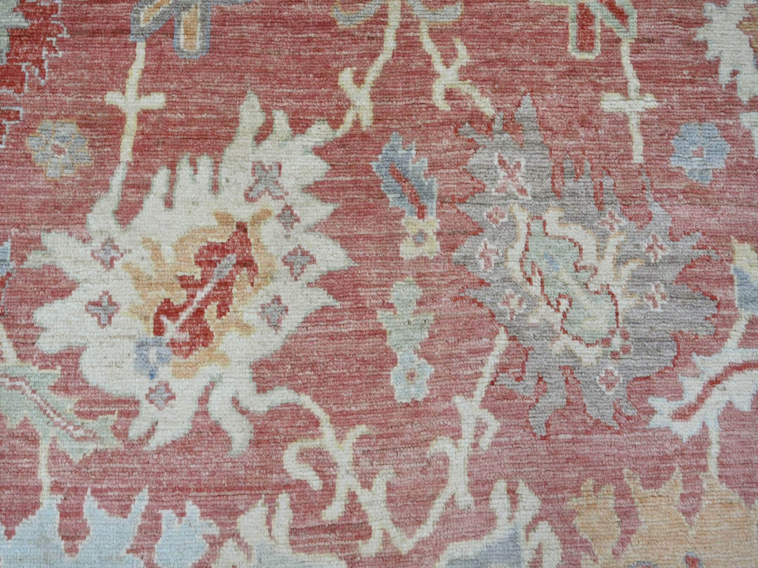 8'0" x 10'2" New Hand Knotted Pink Wool Rectangle Oriental Rug - MOA10221611