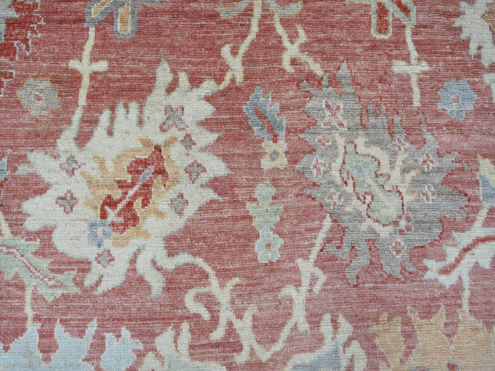 8'0" x 10'2" New Hand Knotted Pink Wool Rectangle Oriental Rug - MOA10221611