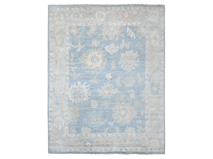 7'6" x 9'7" New Hand Knotted Grey Wool Rectangle Oriental Rug - MOA10221613