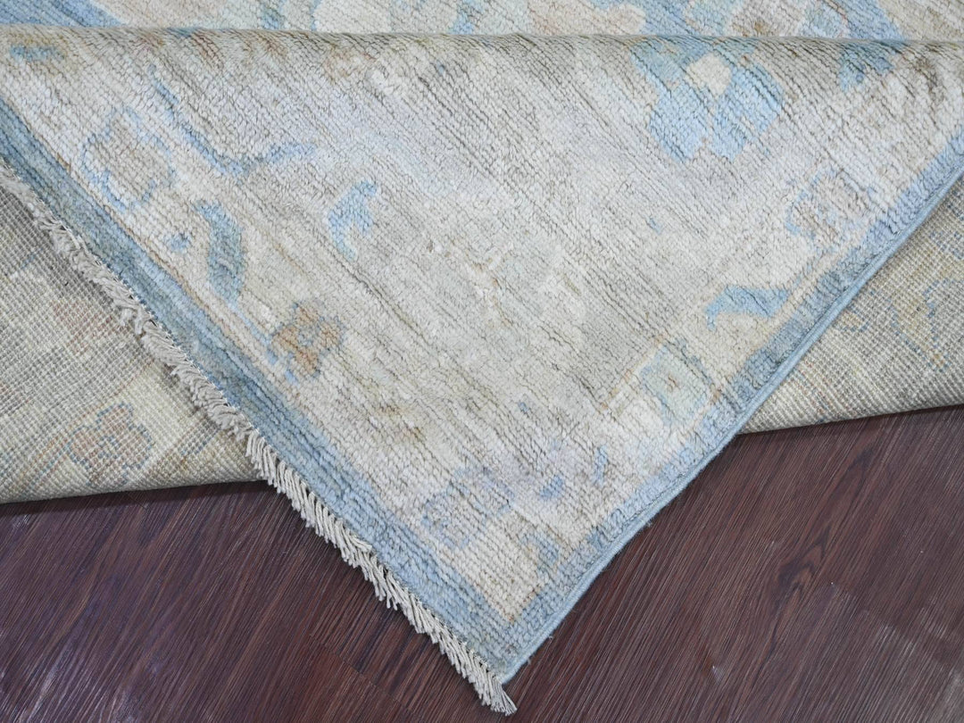 7'6" x 9'7" New Hand Knotted Grey Wool Rectangle Oriental Rug - MOA10221613