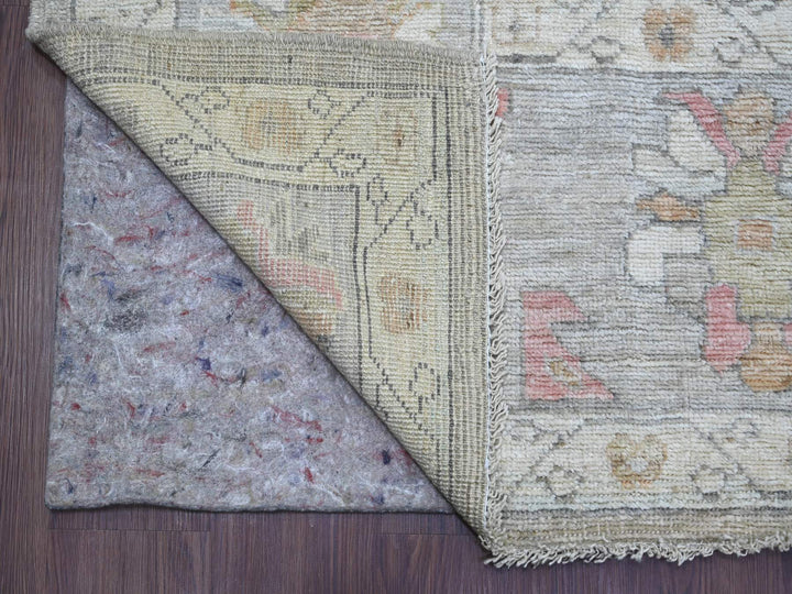 8'3" x 9'7" New Hand Knotted Grey Wool Rectangle Oriental Rug - MOA10221614