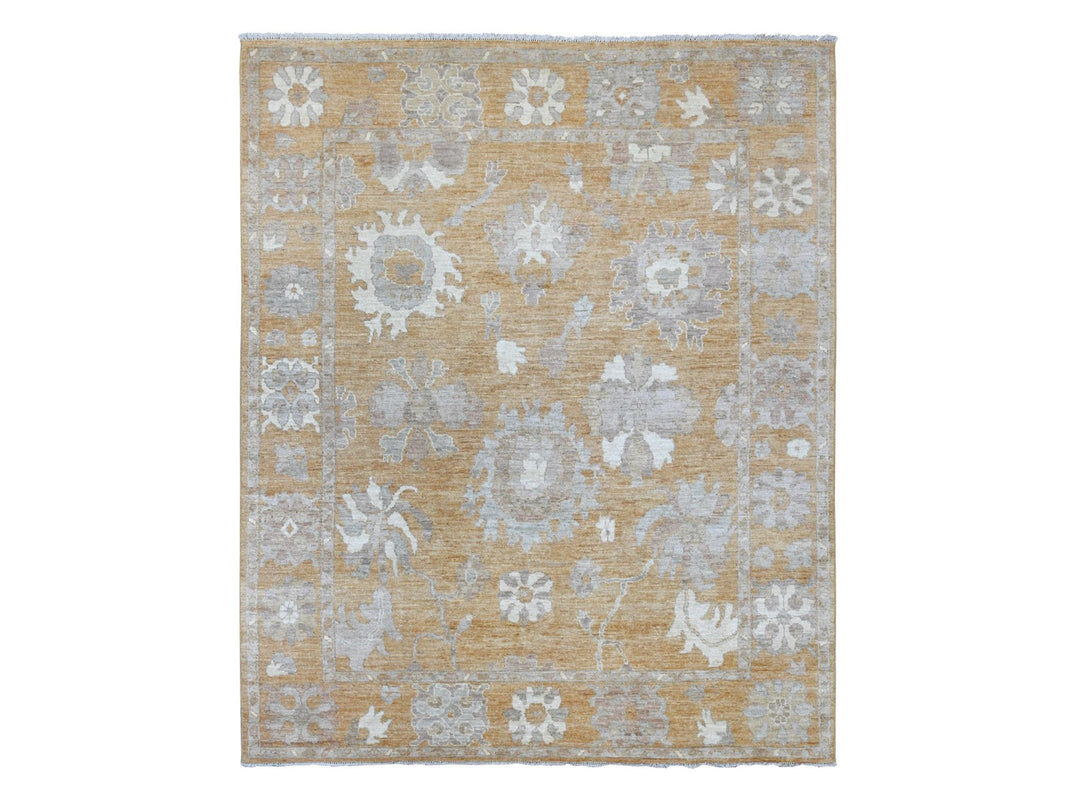 7'10" x 9'8" New Hand Knotted Brown Wool Rectangle Oriental Rug - MOA10221617