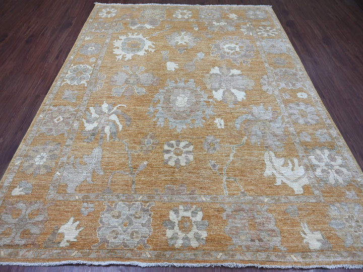 7'10" x 9'8" New Hand Knotted Brown Wool Rectangle Oriental Rug - MOA10221617