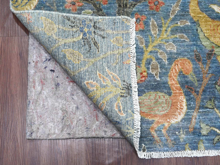 8'1" x 8'2" New Hand Knotted Blue Wool Square Oriental Rug - MOA10221619