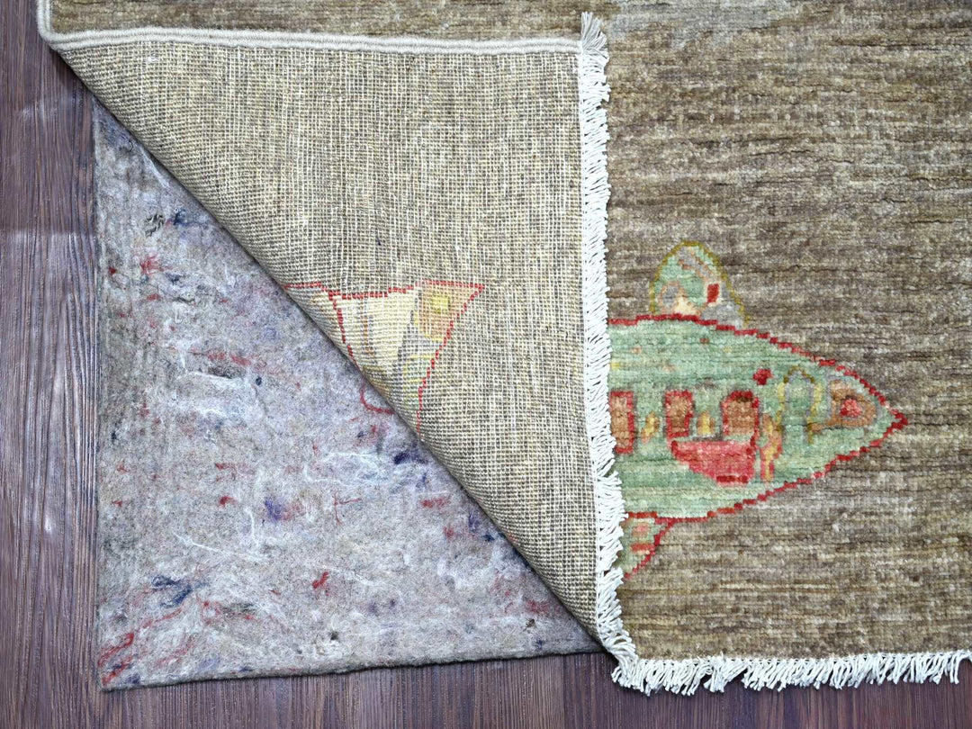 7'9" x 9'7" New Hand Knotted Grey Wool Rectangle Oriental Rug - MOA10221621