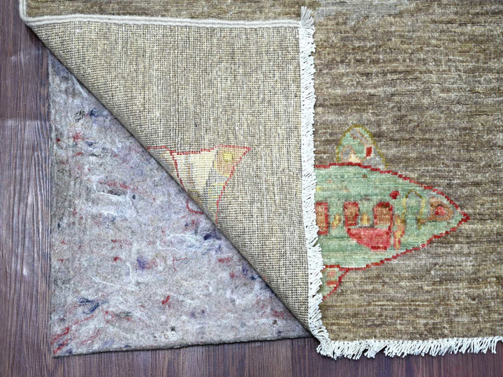 7'9" x 9'7" New Hand Knotted Grey Wool Rectangle Oriental Rug - MOA10221621