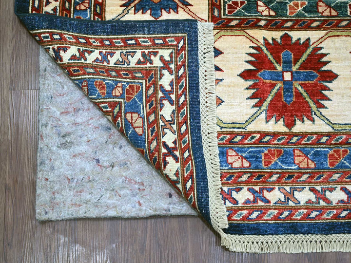 8'1" x 10'2" New Hand Knotted Blue Wool Rectangle Oriental Rug - MOA10221622