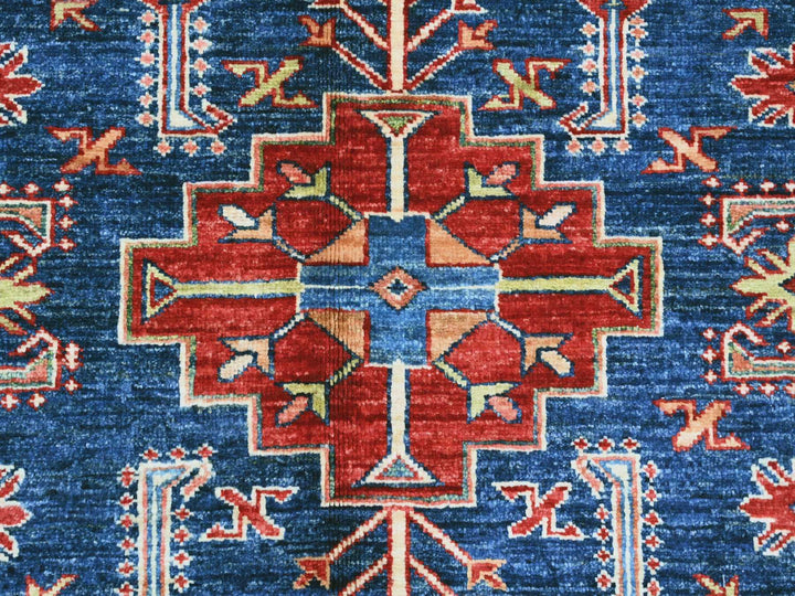 8'1" x 10'2" New Hand Knotted Blue Wool Rectangle Oriental Rug - MOA10221622