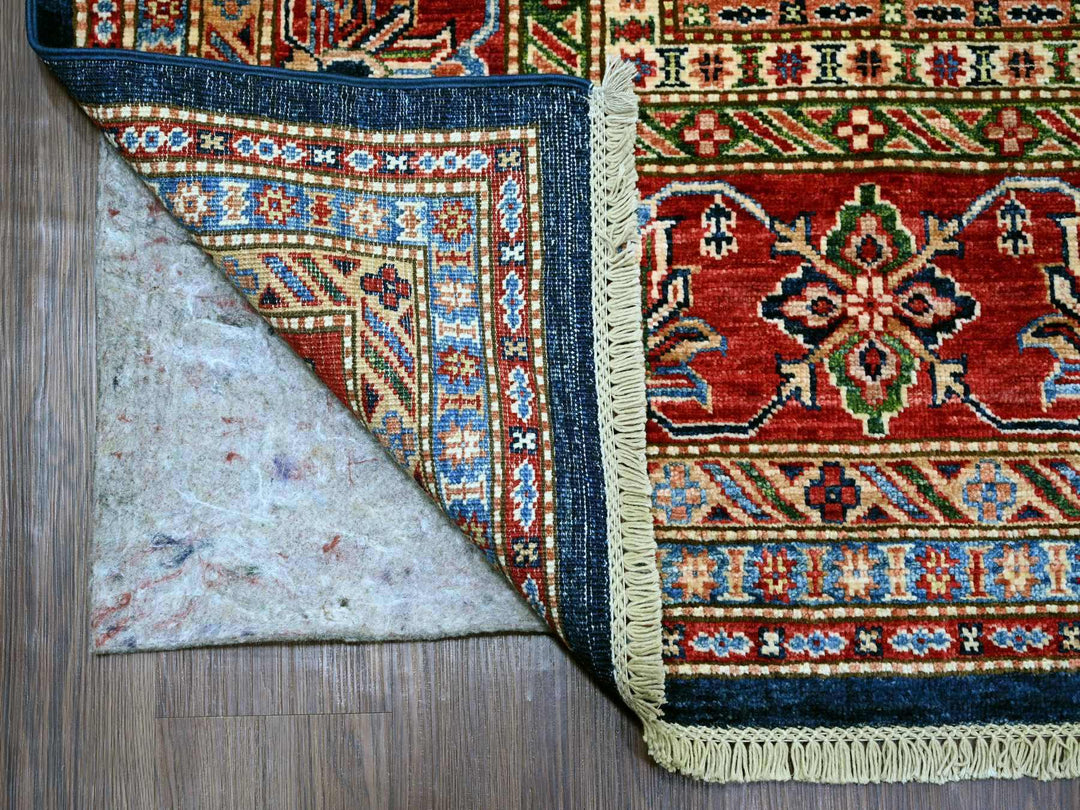 7'11" x 9'5" New Hand Knotted Blue Wool Rectangle Oriental Rug - MOA10221625