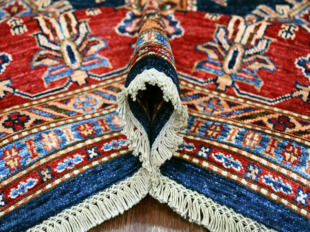 7'11" x 9'5" New Hand Knotted Blue Wool Rectangle Oriental Rug - MOA10221625