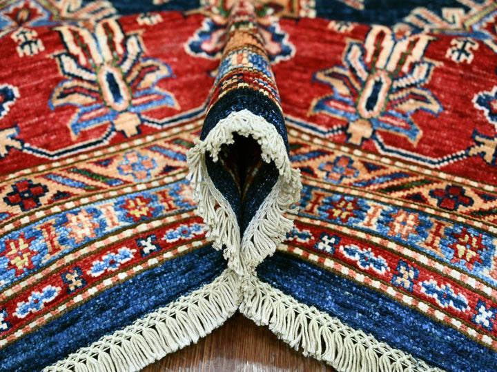 7'11" x 9'5" New Hand Knotted Blue Wool Rectangle Oriental Rug - MOA10221625