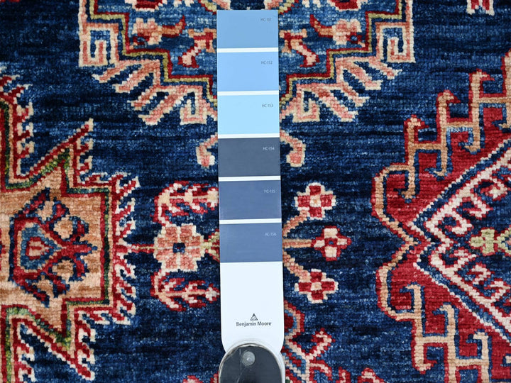 7'11" x 9'5" New Hand Knotted Blue Wool Rectangle Oriental Rug - MOA10221625