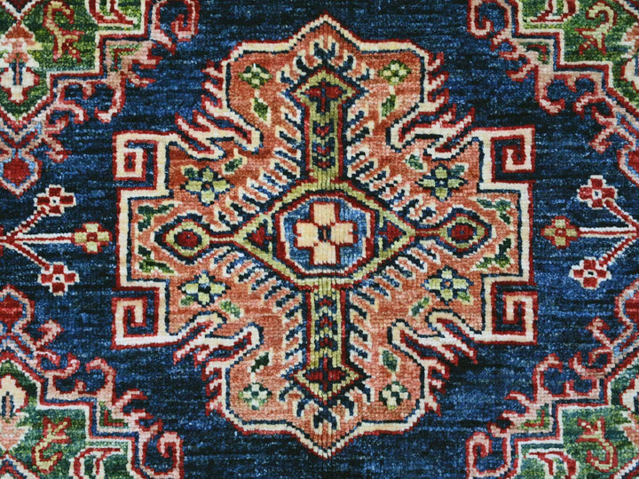 7'11" x 9'5" New Hand Knotted Blue Wool Rectangle Oriental Rug - MOA10221625