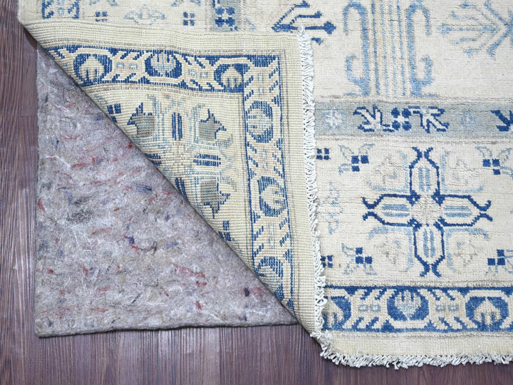 8'0" x 9'6" New Hand Knotted Ivory Wool Rectangle Oriental Rug - MOA10221626