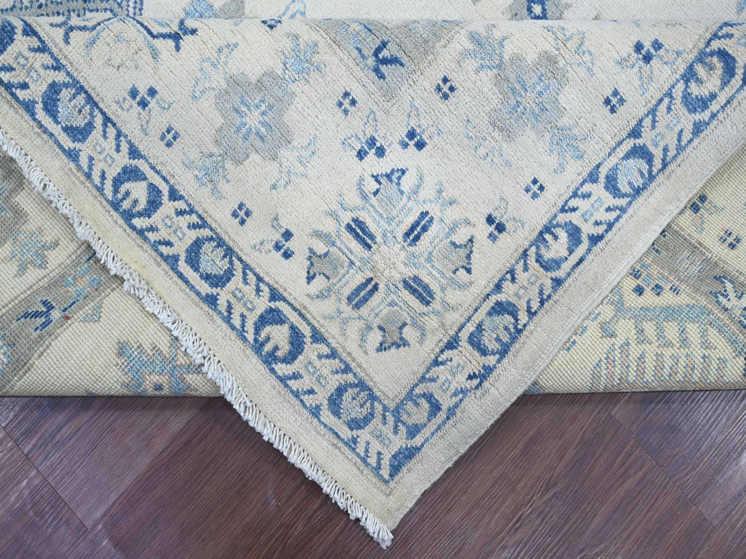 8'0" x 9'6" New Hand Knotted Ivory Wool Rectangle Oriental Rug - MOA10221626