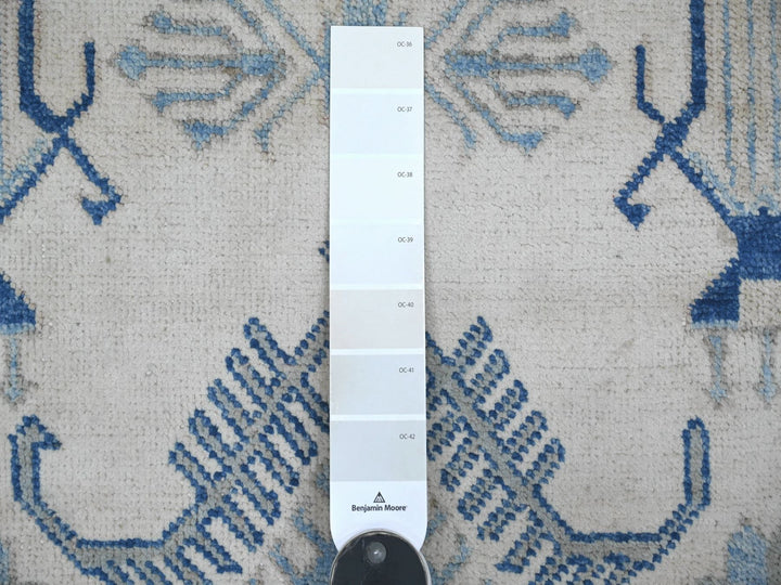 8'0" x 9'6" New Hand Knotted Ivory Wool Rectangle Oriental Rug - MOA10221626