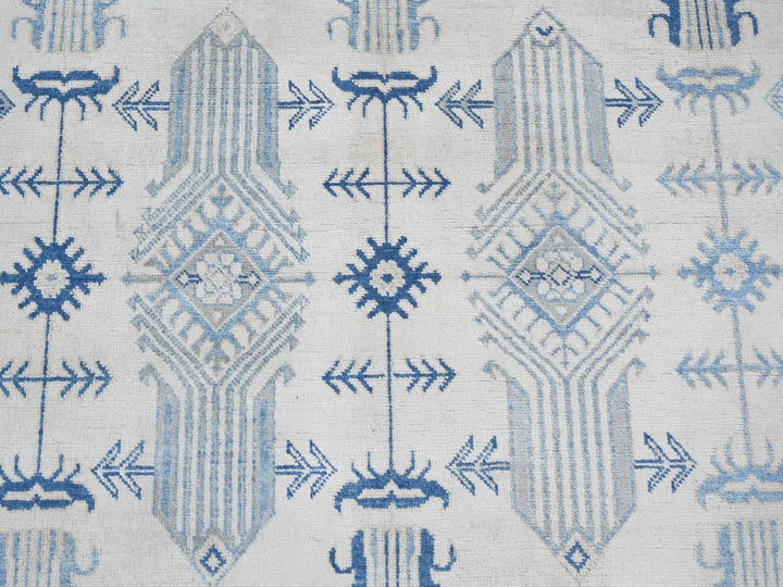8'0" x 9'6" New Hand Knotted Ivory Wool Rectangle Oriental Rug - MOA10221626